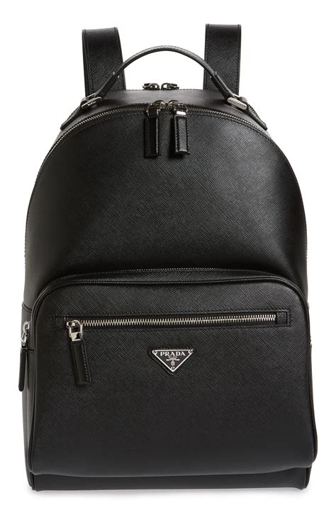 prada vela backpack silver studded red saffiano leather black|Black Saffiano Leather Backpack .